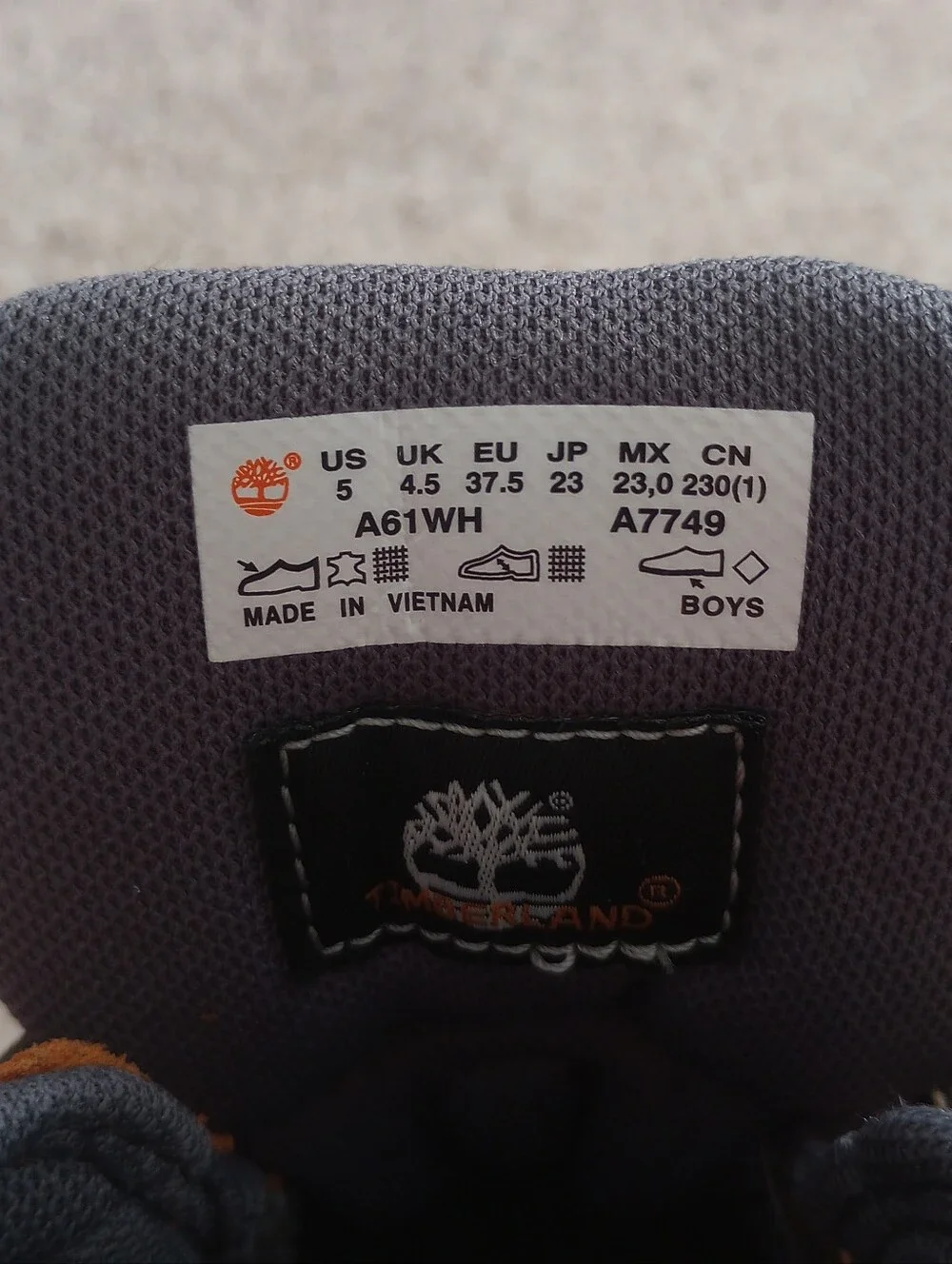 Timberland Orange Boots Boys Size 5